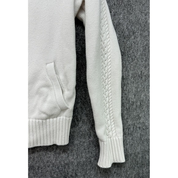 Polo Ralph Lauren Sweater Womens Small White‎ Full Zip Mock Neck Cable Knit Pony - Picture 3 of 12